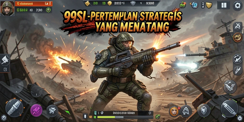 Tangkapan layar utama 99SL menampilkan aksi pertempuran strategis yang mendebarkan.