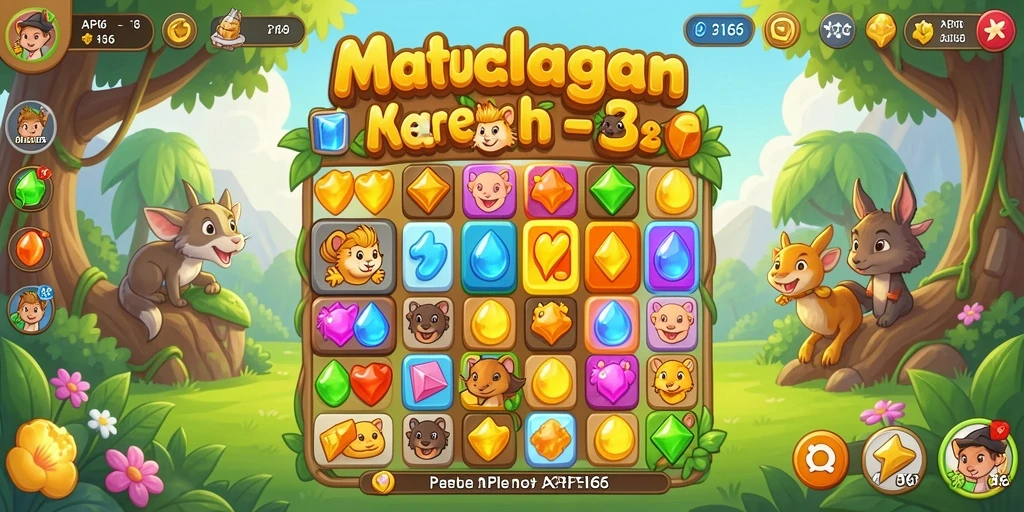 Screenshot menampilkan gameplay Match-3 yang menarik dan seru.