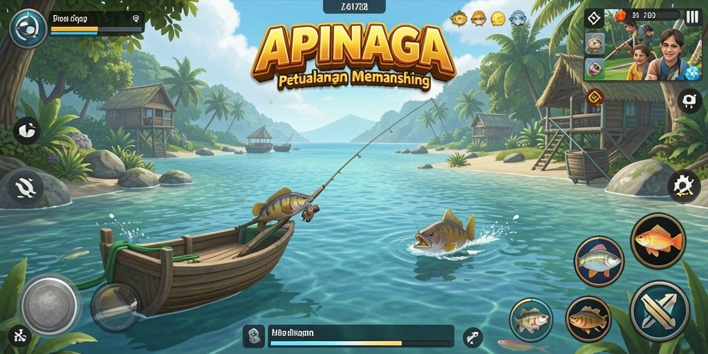 Tangkapan ikan epik dalam APINAGA pada gameplay menawan.
