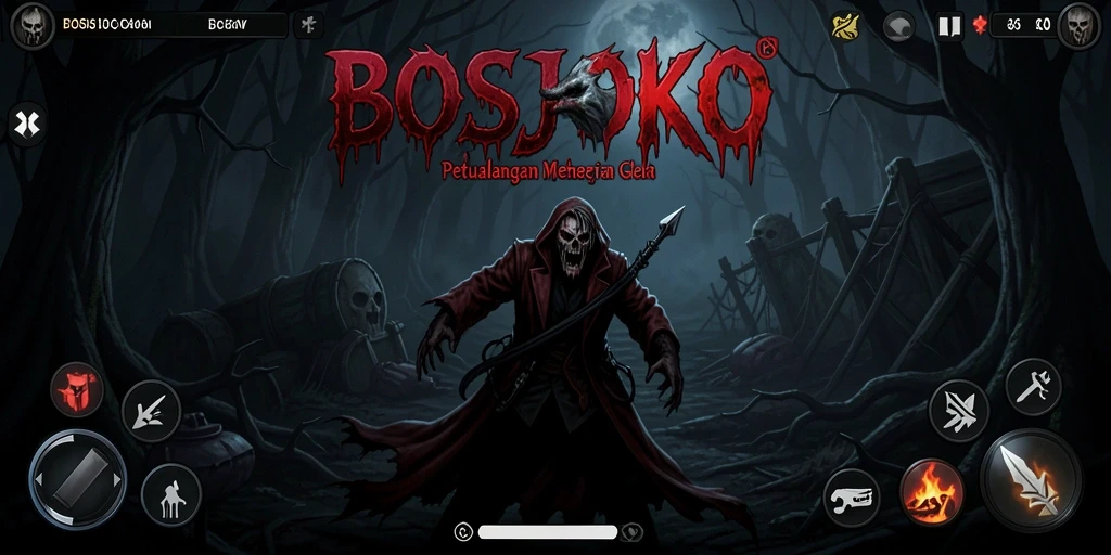 Screenshot menunjukkan momen menegangkan dalam gameplay BOSJOKO.