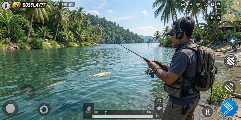 Tampilan utama BOSPLAY77 menunjukkan pengalaman memancing yang seru.