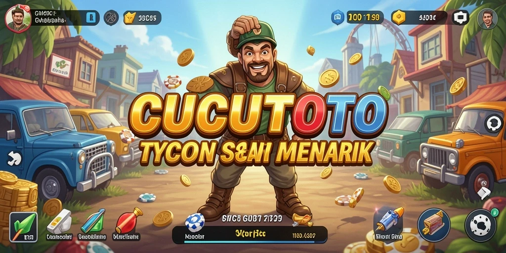 Screenshot CUCUTOTO menampilkan aksi seru dalam pengelolaan bisnis Tycoon.