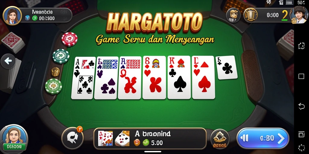 Tampilan gameplay menarik HARGATOTO yang menggambarkan permainan Domino.