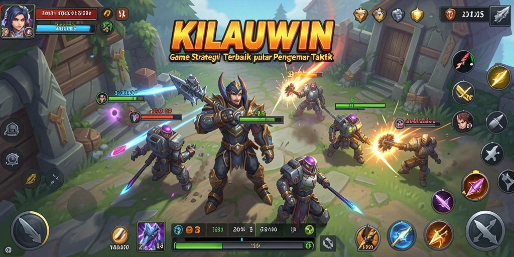 Screenshot gameplay KILAUWIN menampilkan pertempuran strategis yang mendebarkan.