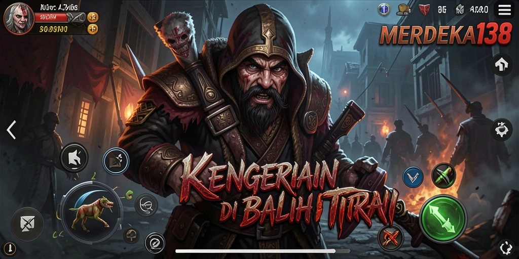 Tampilan gameplay menyeramkan di MERDEKA138 dengan suasana yang mencekam.