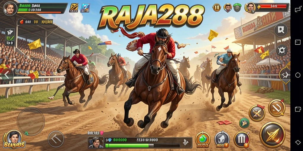 Tampilan gameplay seru di RAJA288 dengan balapan yang mendebarkan.