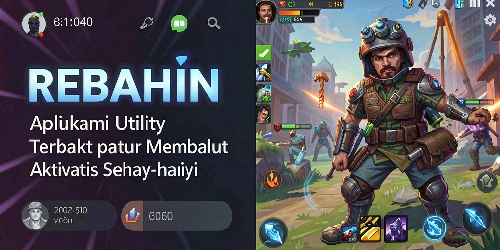 Tampilan utama REBAHIN dengan fitur-fitur Utility yang membantu.