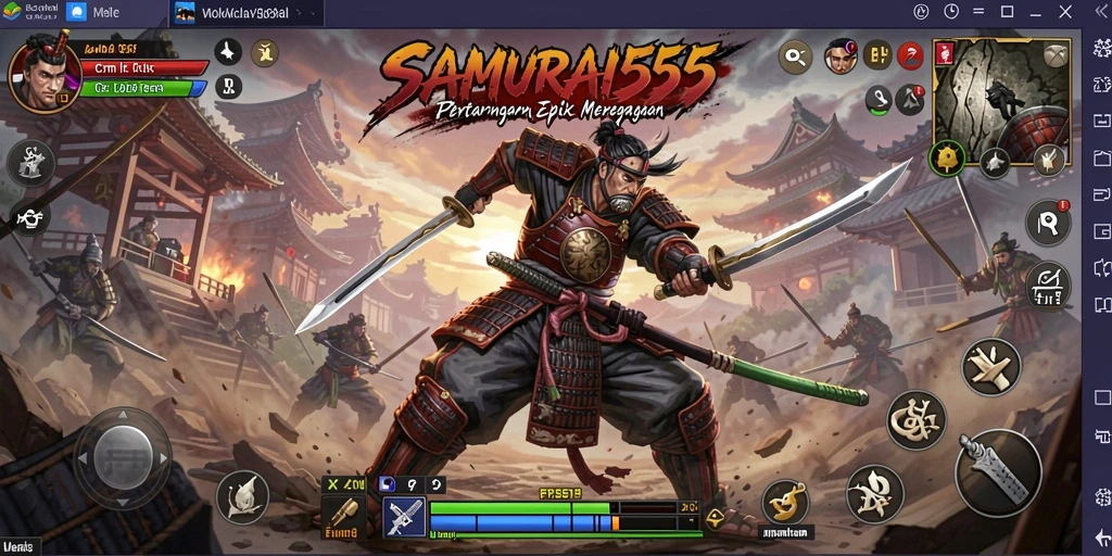 Tampilan aksi mendebarkan dalam permainan SAMURAI555.