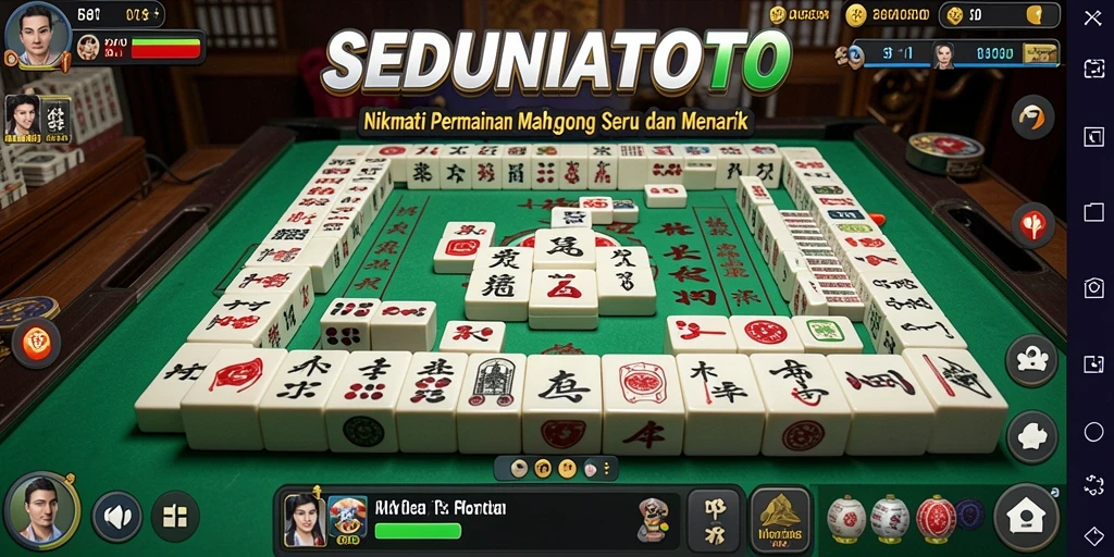 Tampilan menarik dari gameplay Mahjong di SEDUNIATOTO.