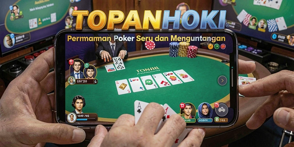 Gambar gameplay TOPANHOKI menampilkan pertarungan seru antar pemain Poker.