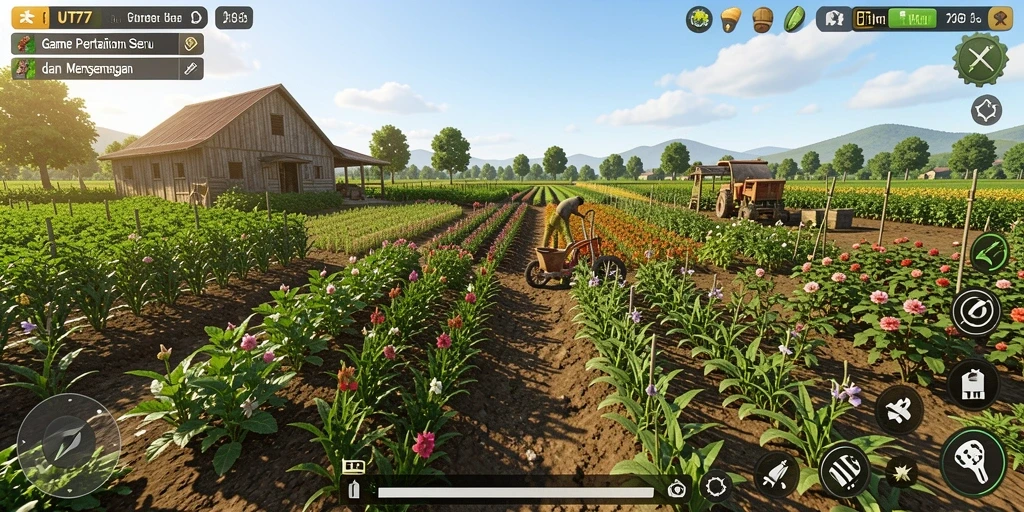 Screenshot UT77 menampilkan aksi gameplay pertanian yang seru.