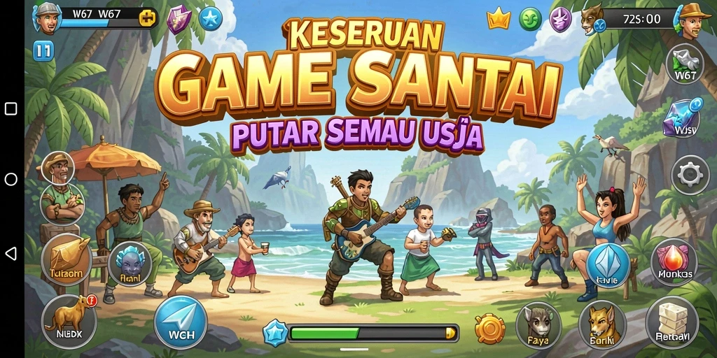 Screenshot gameplay W67 menunjukkan aksi seru dalam permainan Casual.